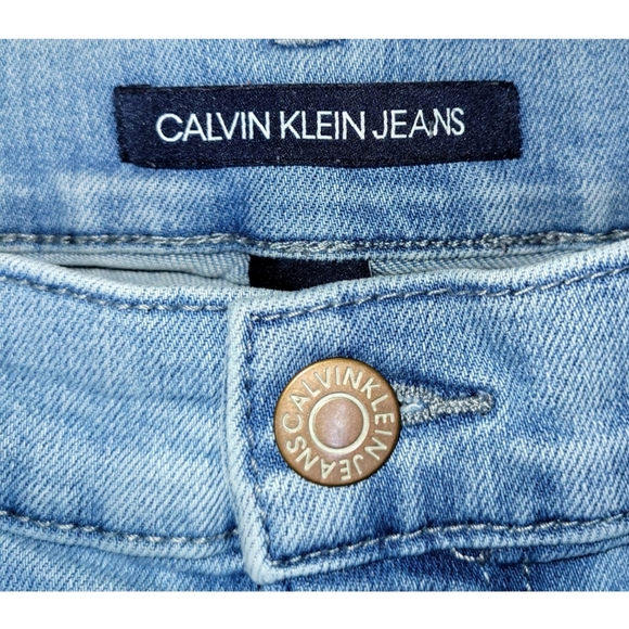 Calvin Klein Women's Medium Wash Blue Denim Jeans Plus Size 16 Designer Classic - Picture 2 of 10